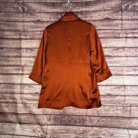 Express Boyfriend Blazer Womens S Open Front Burnt Orange 3/4 Sleeve Career NWT - Picture 7 of 12